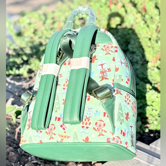 Loungefly x Disney Star Wars The Mandalorian Chibi Holidays Mini Backpack - Picture 7 of 7